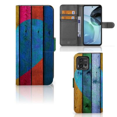 Motorola Moto G72 | Book Style Case | Wood Heart - Cadeau voor je Vriend