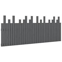 Hoofdbord wandmontage 204x3x80 cm massief grenenhout grijs - thumbnail