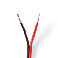 Speaker-Kabel | 2x 0,75 mm2 | 15,0 m | Folieverpakking | Zwart/Rood - thumbnail