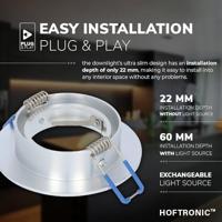 Set van 6 Chandler LED inbouwspots - GU10 4 Watt 345 Lumen - 6500K Daglicht wit - Dimbaar - Rond - Kantelbaar - IP20 Voor binnen - RVS - thumbnail