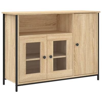 Dressoir 100x35x75 cm bewerkt hout sonoma eikenkleurig Dressoir 100x35x75 cm bewerkt hout sonoma eikenkleurig