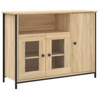 Dressoir 100x35x75 cm bewerkt hout sonoma eikenkleurig - thumbnail