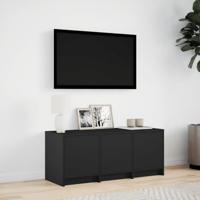 Tv-meubel met LED 97x34x40 cm bewerkt hout zwart - thumbnail