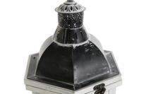 Lantaarn DKD Home Decor Verouderde afwerking Wit Donker grijs Hout Kristal 19 x 17 x 39 cm - thumbnail