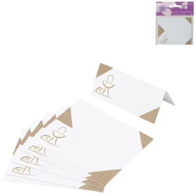 Tafelkaartjes wit/bruin 10 cm 6 stuks | 24 stuks