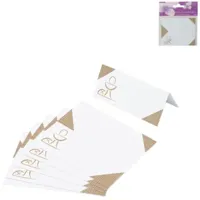 Tafelkaartjes wit/bruin 10 cm 6 stuks | 24 stuks - thumbnail