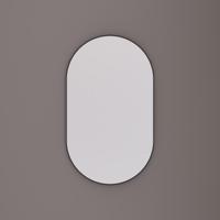 HIPP Design Toiletspiegel Ovaal - Recht 40 x 60 x 5 cm - Mat Zwart - Industrieel Metalen Frame - thumbnail