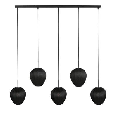 Steinhauer HanglampHaloSwap met 5 zwarte kappen - 4287ZW