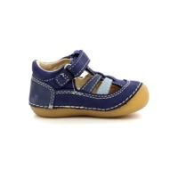 Leren baby sandalen Sushy Originel Softers KICKERS® blauw - thumbnail
