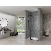 Van Rijn Products ST02 Nisdeur - 138x200cm - helder glas - dikte 6mm - met vast deel - incl. glasbehandeling - zwart mat ST02LP300140ZW - thumbnail