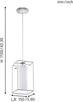 Eglo HanglampLoncino chroom - 94377 - thumbnail