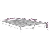 Bedframe bewerkt hout zwart 135x190 cm - thumbnail