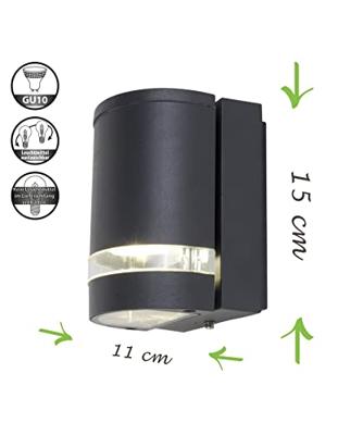 Lutec Focus GU10-Buitenwandlamp (zwart)