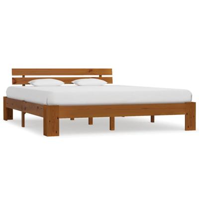 Bedframe massief grenenhout honingbruin 180x200 cm