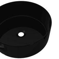 Wastafel rond 40x15 cm keramiek zwart - thumbnail