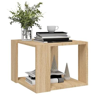 Salontafel 40x40x30 cm bewerkt hout sonoma eikenkleurig