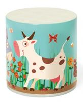 Scratch dierengeluid koe 6 cm blauw/wit - thumbnail