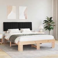 Bedframe met Gevoerd Hoofdgedeelte Zwart 150 x 200 cm - thumbnail