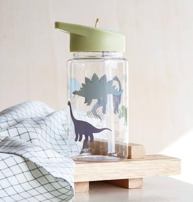Fles voor jongens DINOS A Little Lovely Company, 450 ml kaki