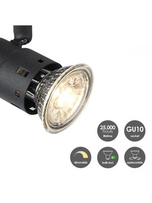 Light depot - LED opbouwspot Cilindro 2L - zwart - Outlet