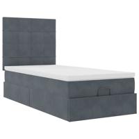 Ottoman bed met matrassen en LED's 80x200cm fluweel donkergrijs - thumbnail