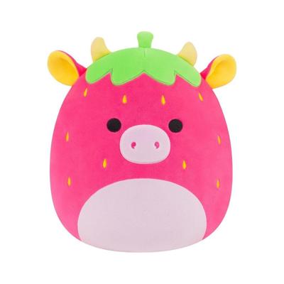 Squishmallows Cleary de roze aardbei koeknuffel - 30 cm