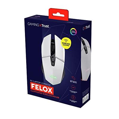 Trust GXT 110W Felox Draadloze Witte Gaming Muis
