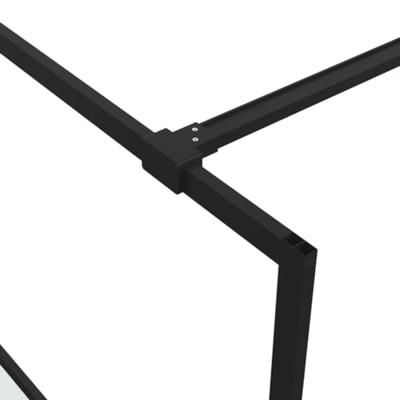 Inloopdouchewand 100x195 cm halfmat ESG-glas zwart - thumbnail