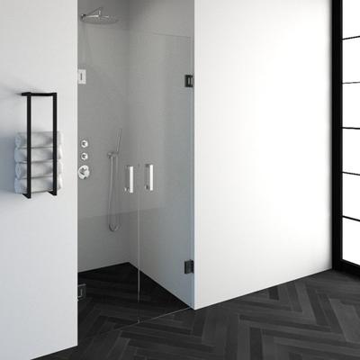 Brauer Void - Pendeldeuren - Helder Glas - 90 x 200 cm - incl. Glascoating - Chroom