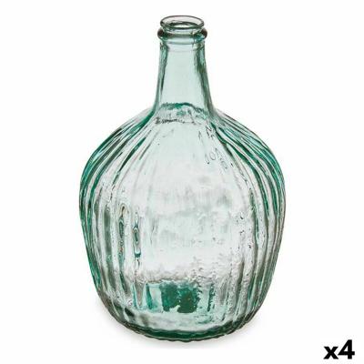 Decoratieve fles Gift Decor Transparant Strepen 4 L 19 x 30 x 19 cm 16 x 29,5 x 16 cm Decoratie (4 Stuks)