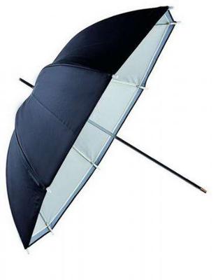 Falcon eyes flitsparaplu urn-48tsb1 diffuus wit + zilver/zwarte hoes 122 cm