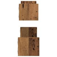 Wandplank met plank 2 pcs Oud hout 60 x 16 x 14 cm Bewerkt hout - thumbnail