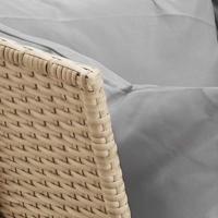 Tuinbank met kussens poly rattan beige - thumbnail