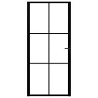 Binnendeur 93x201,5 cm ESG-glas en aluminium zwart - thumbnail