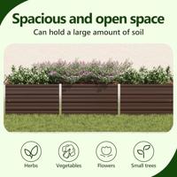 Plantenbak verhoogd 240x40x45 cm gegalvaniseerd staal bruin - thumbnail