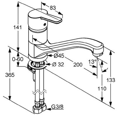 Kludi Logo Neo keukenkraan met draaibare uitloop chroom 379130575