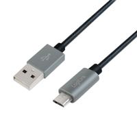 LogiLink CU0134 USB-kabel 2 m USB 2.0 USB A Micro-USB B Zwart, Grijs - thumbnail