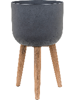 Refined Retro bloempot op poten 74x40cm donkergrijs - thumbnail