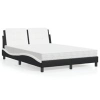 Bedframe zonder matras "Zadar" kunstleer zwart en wit 140x190 cm - thumbnail