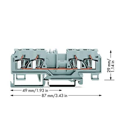 WAGO 880-831 Doorgangsklem 5 mm Spanveer Toewijzing: L Grijs 50 stuk(s)