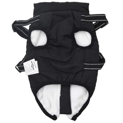 Hondenjas met harnas waterdicht reflecterend zwart S Hondenjas met harnas waterdicht reflecterend zwart S