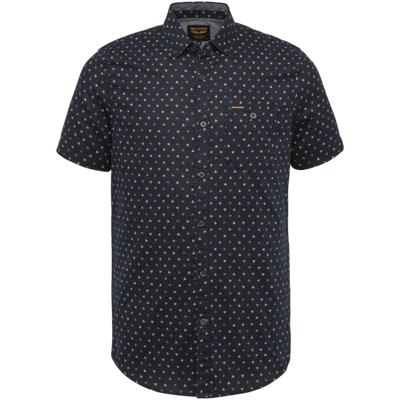 PME Legend slim fit overhemd met all over print donkerblauw