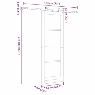 Schuifdeur ORKDAL Wit 73.5 x 211 cm Hout en metaal