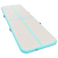 VidaXL Gymnastiekmat met pomp opblaasbaar 700x100x10 cm pvc groen - thumbnail