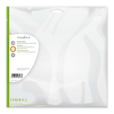 Nedis CEGP10230BK30 Voedingskabel Schuko Male Haaks - Schuko Female 3,0 M Zwart