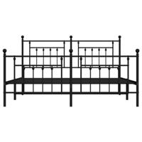 Bedframe met hoofd- en voeteneinde metaal zwart 183x213 cm - thumbnail