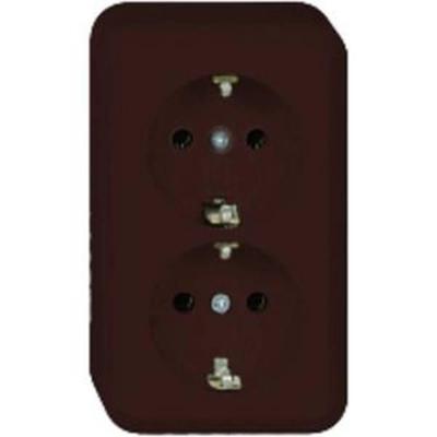 ELSO AP-stopcontact 395402 2-voudig 16A CONTURA bruin 1 stuk(s)