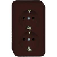 ELSO AP-stopcontact 395402 2-voudig 16A CONTURA bruin 1 stuk(s) - thumbnail