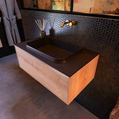 Badkamermeubelset Mondiaz Erin 80 cm met 1 Lade met RIDGE Wastafel Midden Urban Zonder Kraangaten Greeploos Mat Washed Oak Badkamermeubelset Mondiaz Erin 80 cm met 1 Lade met RIDGE Wastafel Midden Urban Zonder Kraangaten Greeploos Mat Washed Oak