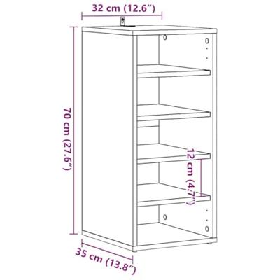 Schoenenkast 32x35x70 cm bewerkt hout oud houtkleurig Schoenenkast 32x35x70 cm bewerkt hout oud houtkleurig